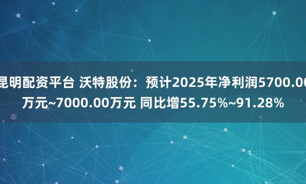 昆明配资平台 沃特股份：预计2025年净利润5700.00万元~7000.00万元 同比增55.75%~91.28%